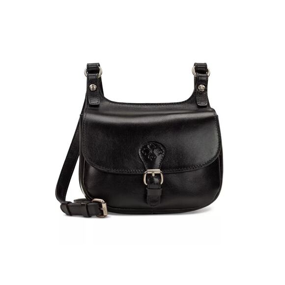 Patricia Nash Black Leather Lindy Saddle Bag NWT - Picture 1 of 16